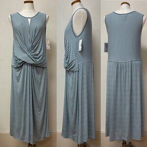 NWT Catherines Blue & White Striped Summer Dress sz 14/16